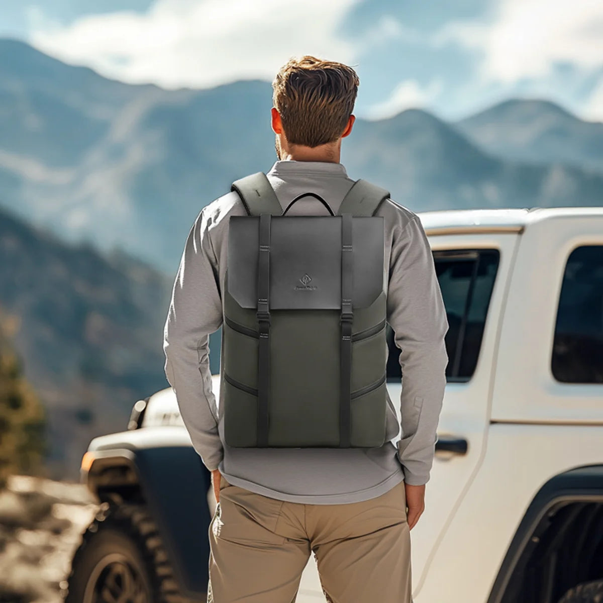 Large Travel Backpack for Men – Vintage Waterproof 15.6" Laptop School Bag
