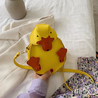 Cute Duck Crossbody Bag – Women's Cartoon PU Leather Shoulder Bag