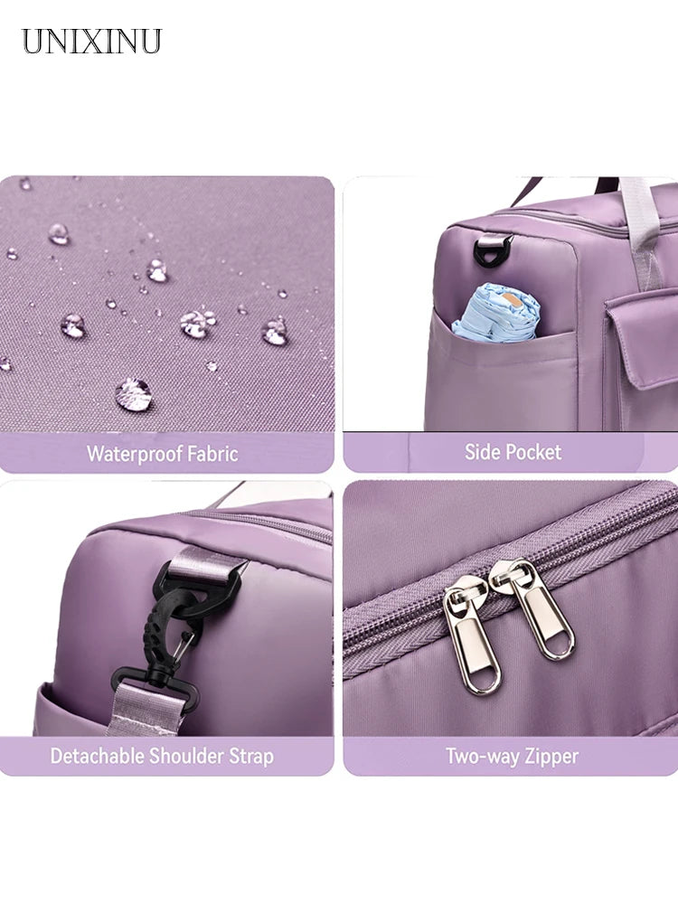 Large Capacity Weekender Duffle Bag with Shoe Compartment