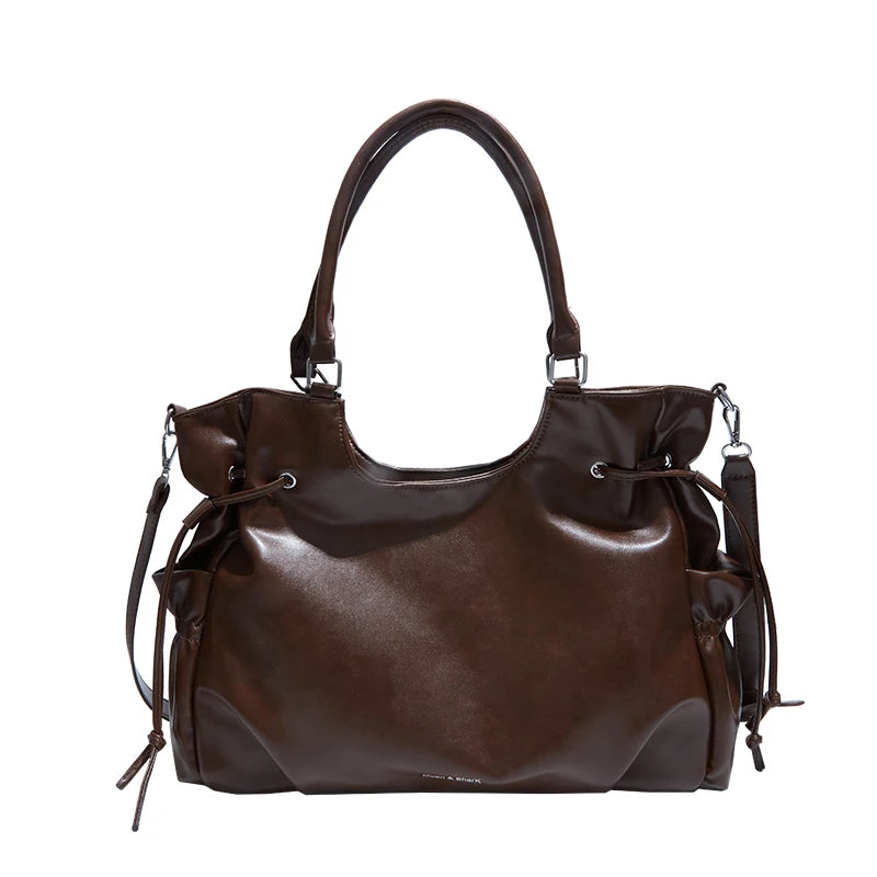 Oil-Wax Leather Tote Bag – Large Capacity Laptop Handbag