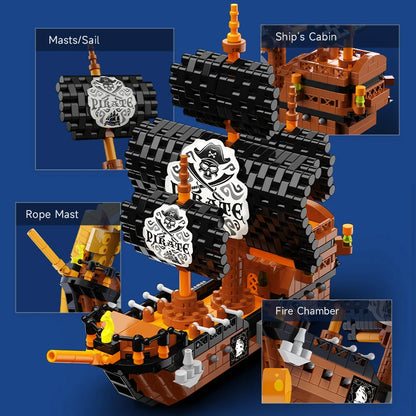 Kraken Attack Pirate Ship MOC Building Blocks Set