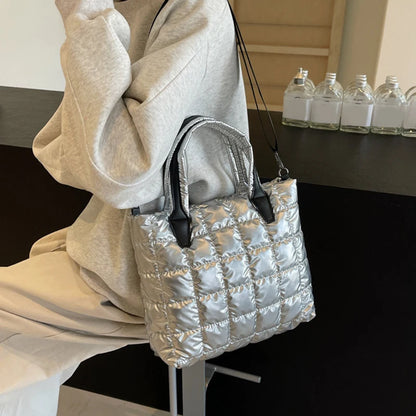 Quilted Puffy Tote Bag for Women – Large Capacity Crossbody