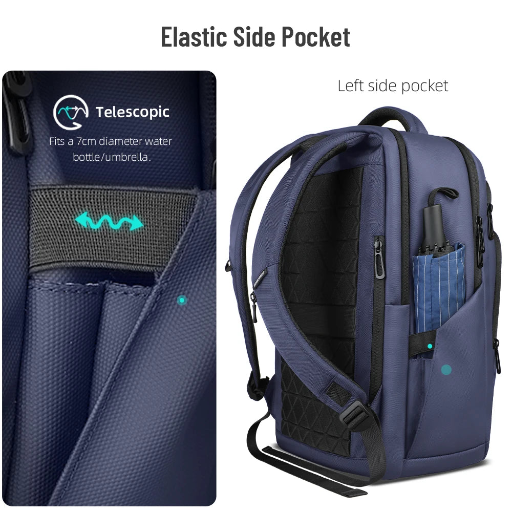 17.3" Laptop Backpack – Waterproof Business Travel Bag with USB Port