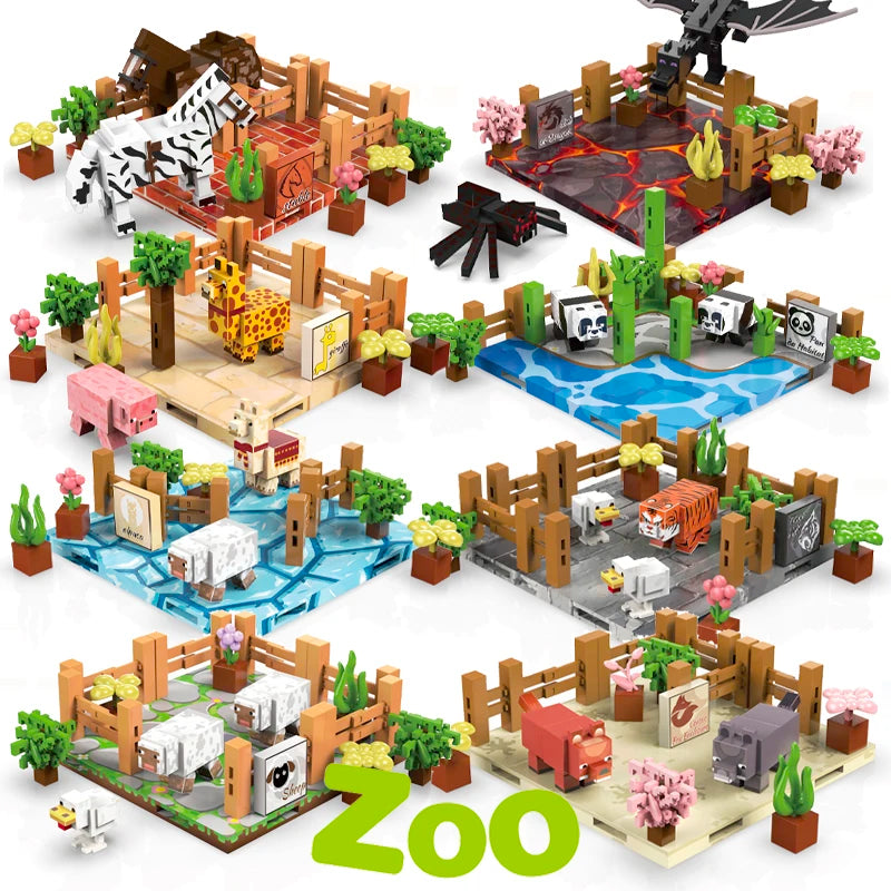 Magnetic Building Blocks STEM Toy – Zoo & Mine World Set