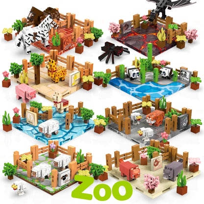 Magnetic Building Blocks STEM Toy – Zoo & Mine World Set