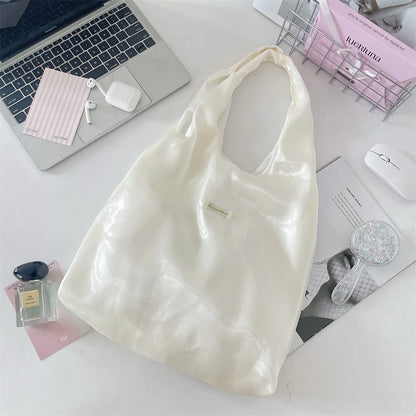 Satin Tote Bag – Large Capacity Lightweight Shoulder Bag for Women