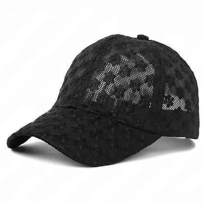 Summer Women S Lightweight Office Lady Lace Baseball Cap Embroidered Flowers Mesh Ventilation Sun
