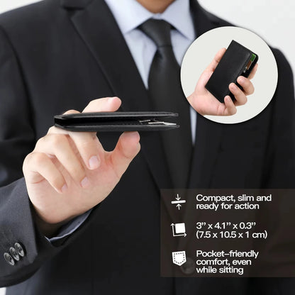 RFID Blocking Slim Leather Wallet for Men – Minimalist Front Pocket Card Holder