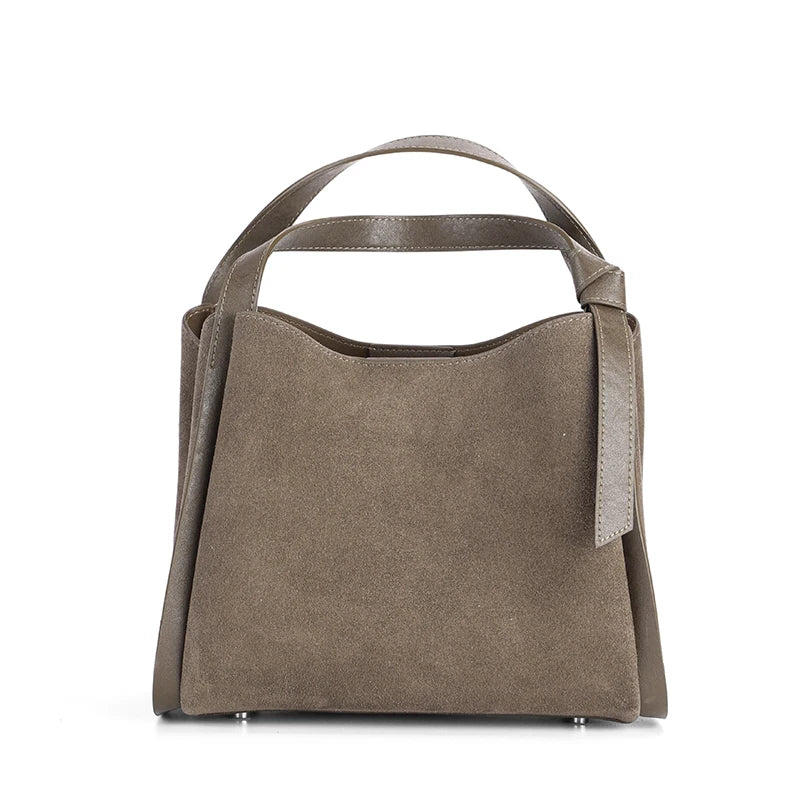 Women's Genuine Suede Leather Shoulder Bag – Luxury Designer Handbag