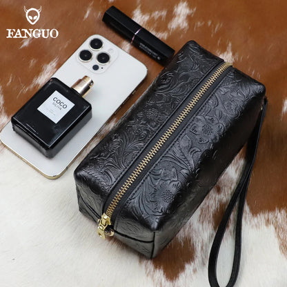 Leather Crossbody Phone Bag for Women – Dual-Use Zipper Purse