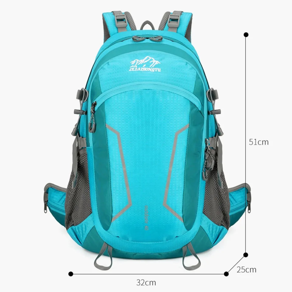 40L Hiking Backpack with Detachable Frame, Breathable Mesh Back & Rain Cover