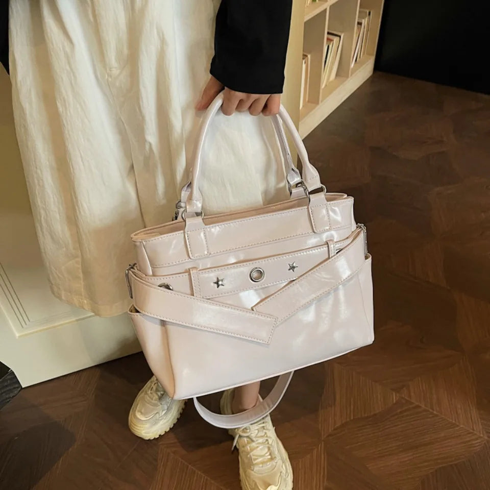 PU Leather Tote Bag – Large Capacity Women's Shoulder & Crossbody