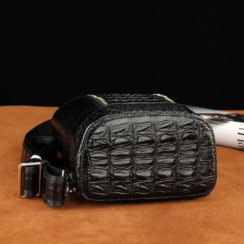 Crocodile Leather Men's Chest Bag | Luxury Shoulder Sling