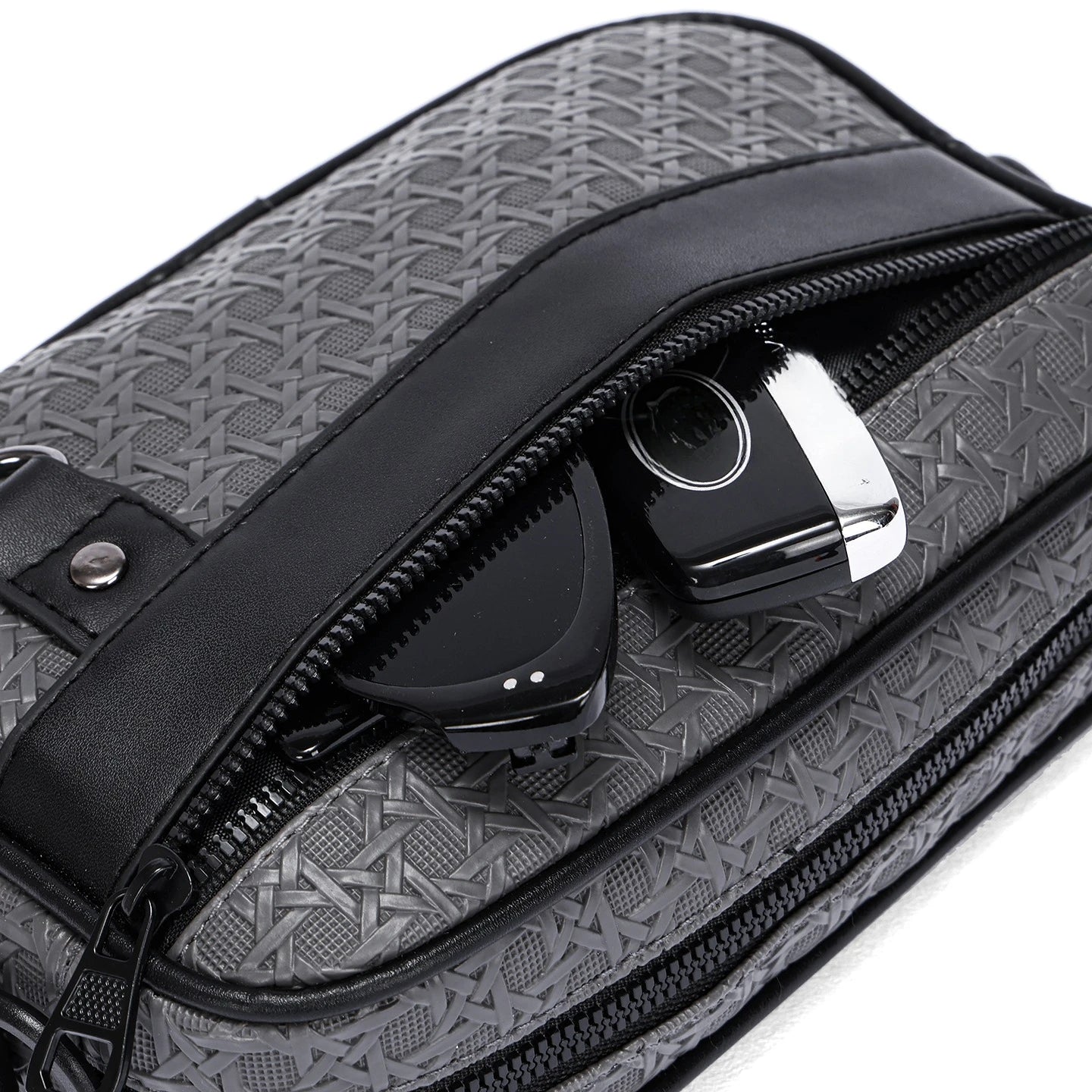 Men's PU Leather Crossbody Bag – Business Shoulder Bag for Work & Travel