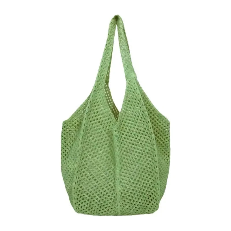 Crochet Mesh Tote Bag – Women's Large Hollow Woven Beach Bag