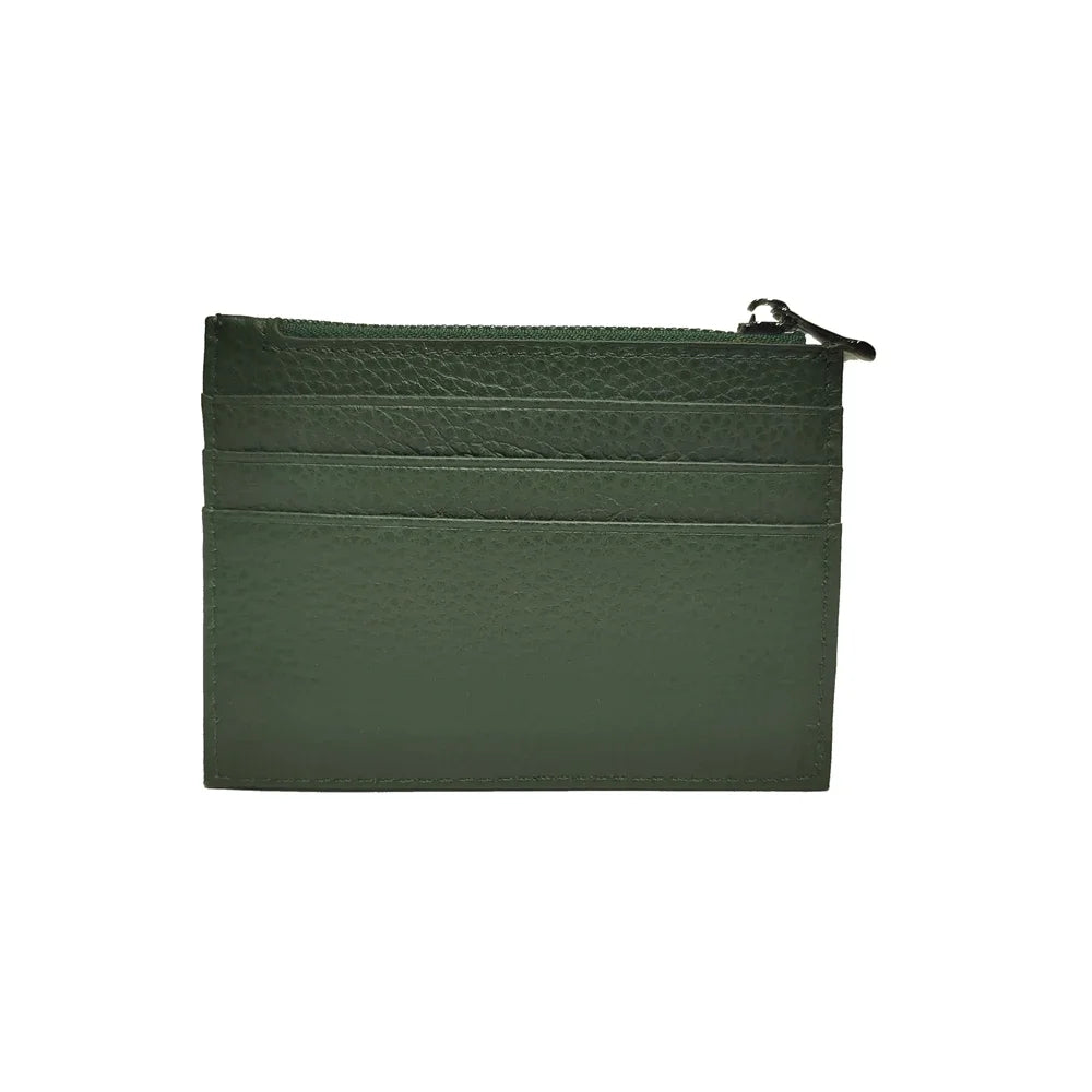 Genuine Leather Card Holder with Zipper Coin Purse – Slim Wallet