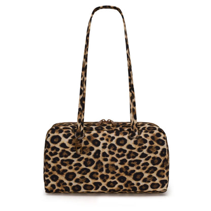 Nylon Shoulder Bag – Polka Dot & Leopard Print Tote for Women