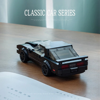 JDM Classic Black Sports Car Building Blocks Set 1:24 MOC