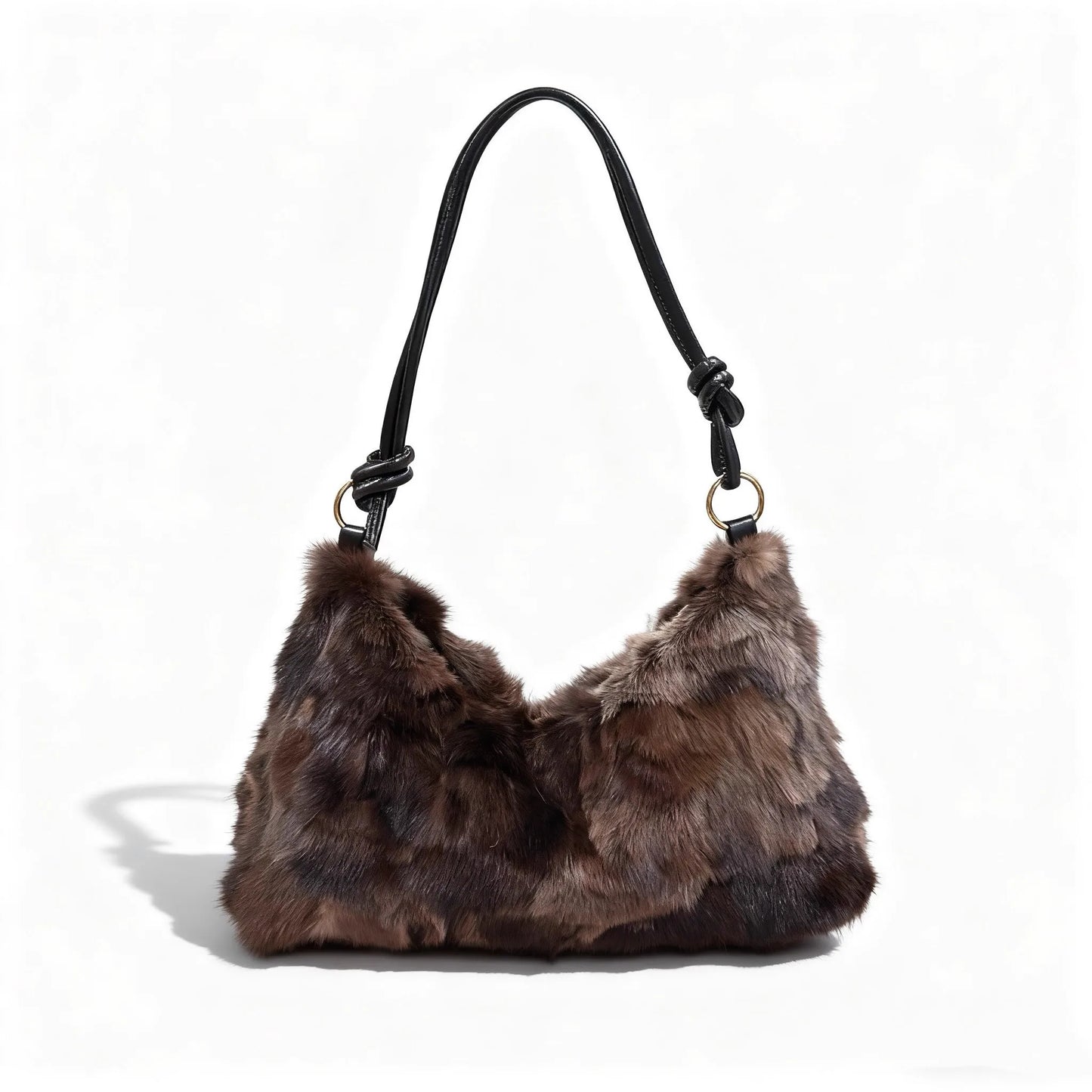 Mew Real Mink Fur Natural Cloud Winter Thick Bag Single Shoulder Women Fluffy Evening Ladies - Thick
