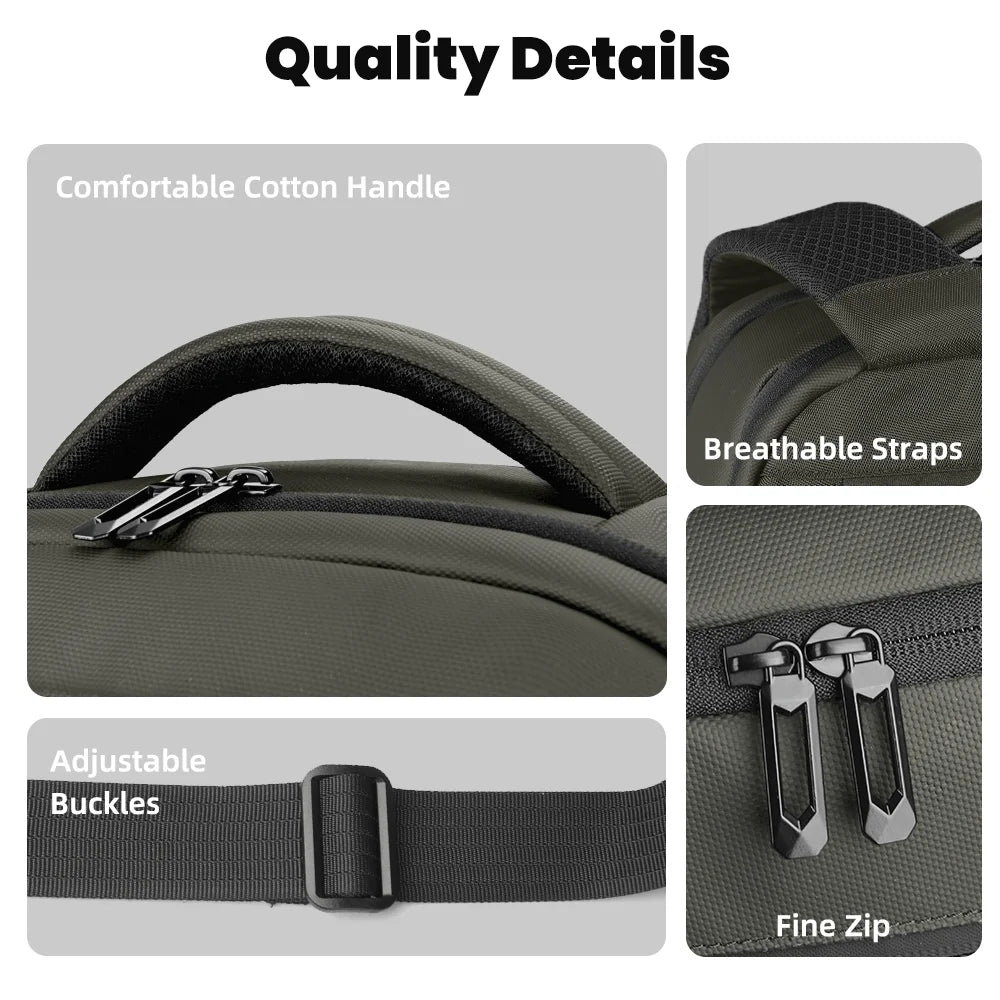 Business Laptop Backpack, Waterproof 17-Inch Bag with USB Port