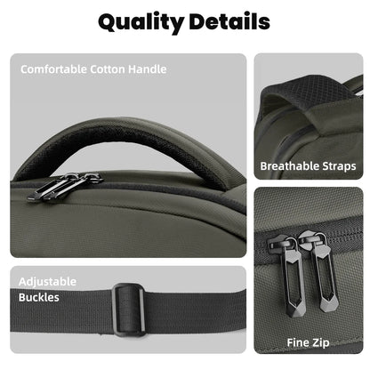 Business Laptop Backpack, Waterproof 17-Inch Bag with USB Port