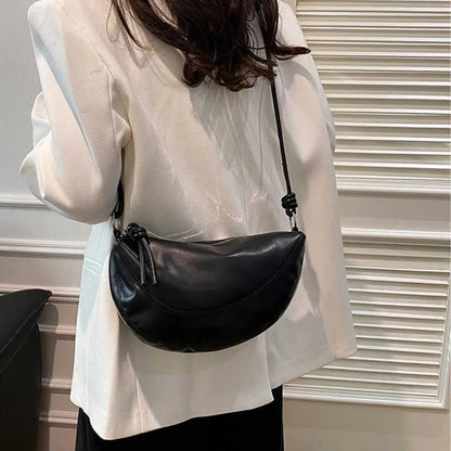 Women's Dumpling Crossbody Bag – Soft PU Leather Shoulder Bag