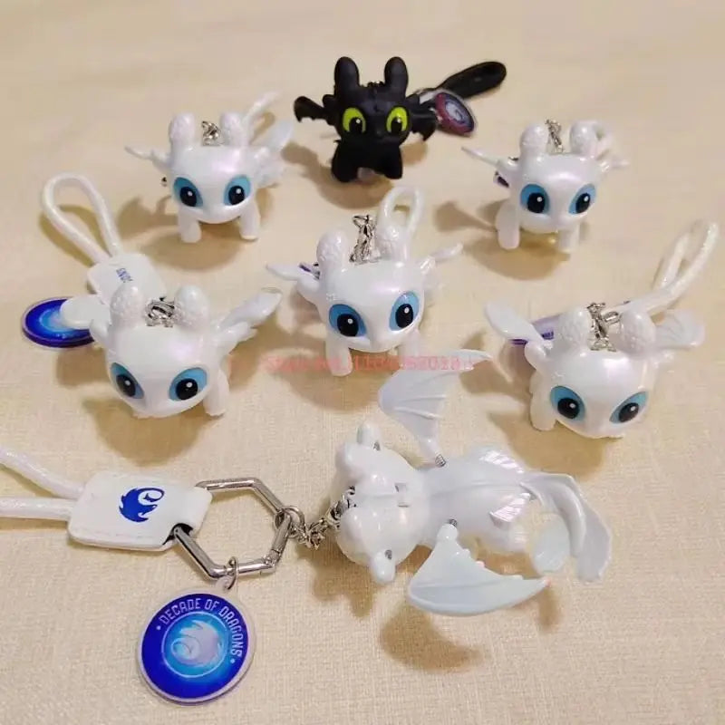 Toothless Night Fury Dragon Keychain – Luminous Eyes Charm