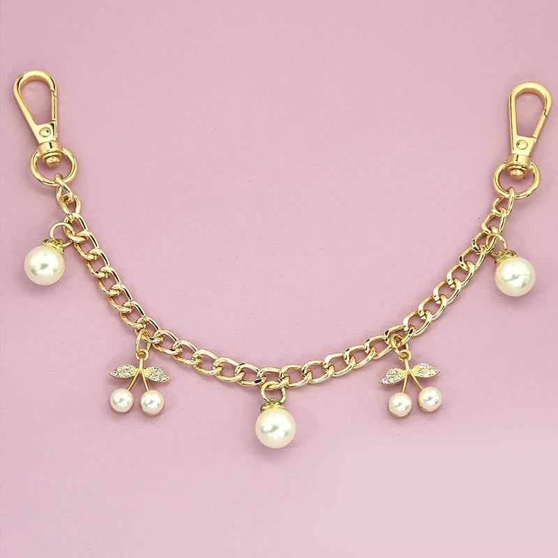 Bag Charm Chain Strap – Pearl Bow & Starfish Pendant Styles