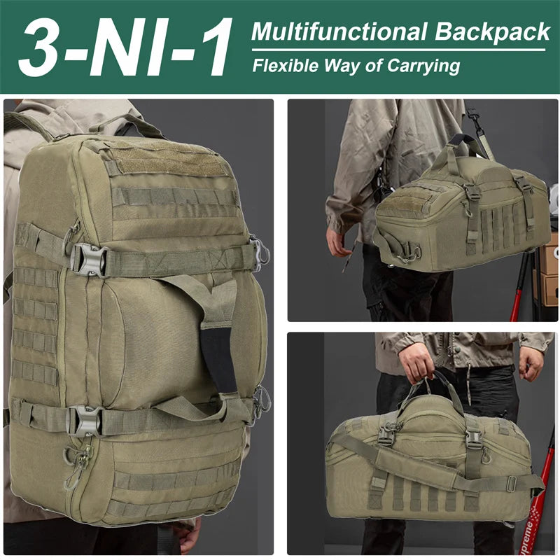 Tactical Duffle Backpack – 25L 45L 80L MOLLE Camping Travel Bag