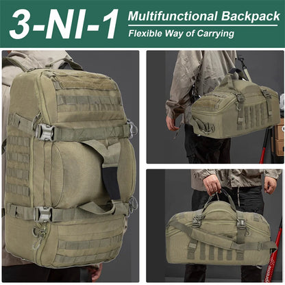 Tactical Duffle Backpack – 25L 45L 80L MOLLE Camping Travel Bag