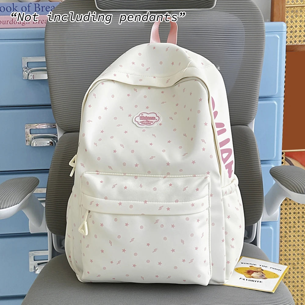 Cute Star Print Backpack for Teen Girls – Casual School Bag