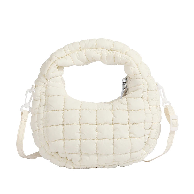Quilted Puffer Shoulder Bag for Women – Lightweight Crossbody Handbag