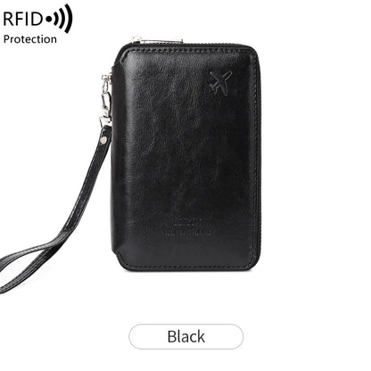 RFID Blocking Travel Passport Wallet – Retro Zip Wristlet