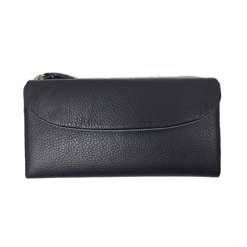 Genuine Leather Long Clutch Wallet for Women – Rainbow Interior