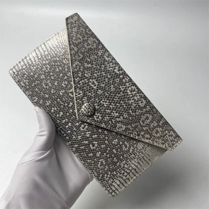 Lizard Leather Women's Envelope Clutch – Genuine Exotic Card Wallet