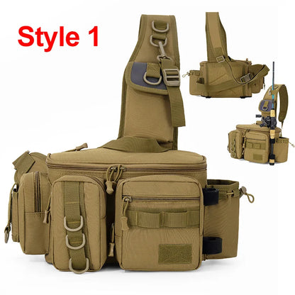 Fishing Tackle Sling Bag – Multi-Pocket Gear Storage Backpack