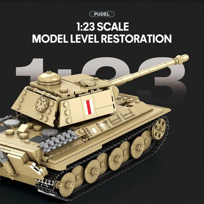 WW2 Tank Building Blocks Set – 1:23 Scale Military Model Kit