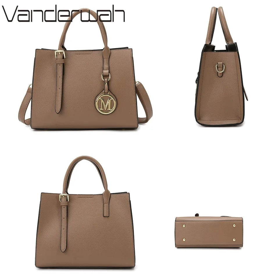 Women's PU Leather Tote Bag Set – Vintage Luxury Designer Handbag