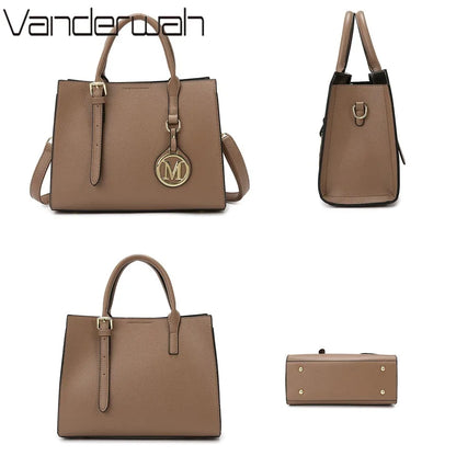 Women's PU Leather Tote Bag Set – Vintage Luxury Designer Handbag