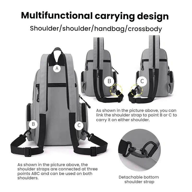 Crossbody Sling Bag for Men – Multi-Pocket Chest Pack