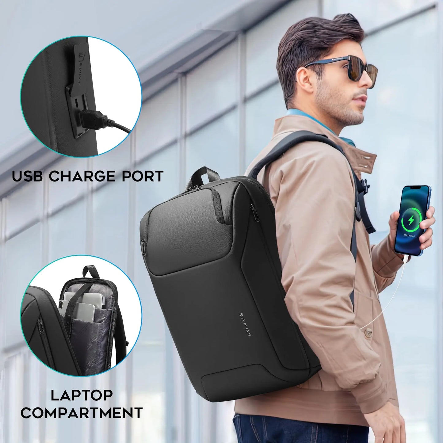 Smart Laptop Backpack 15.6" – Water-Resistant Travel Bag with USB Port