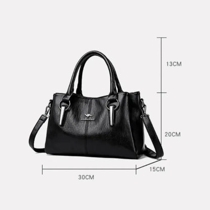 Luxury Soft Leather Handbag for Women – 3-Layer Shoulder Bag