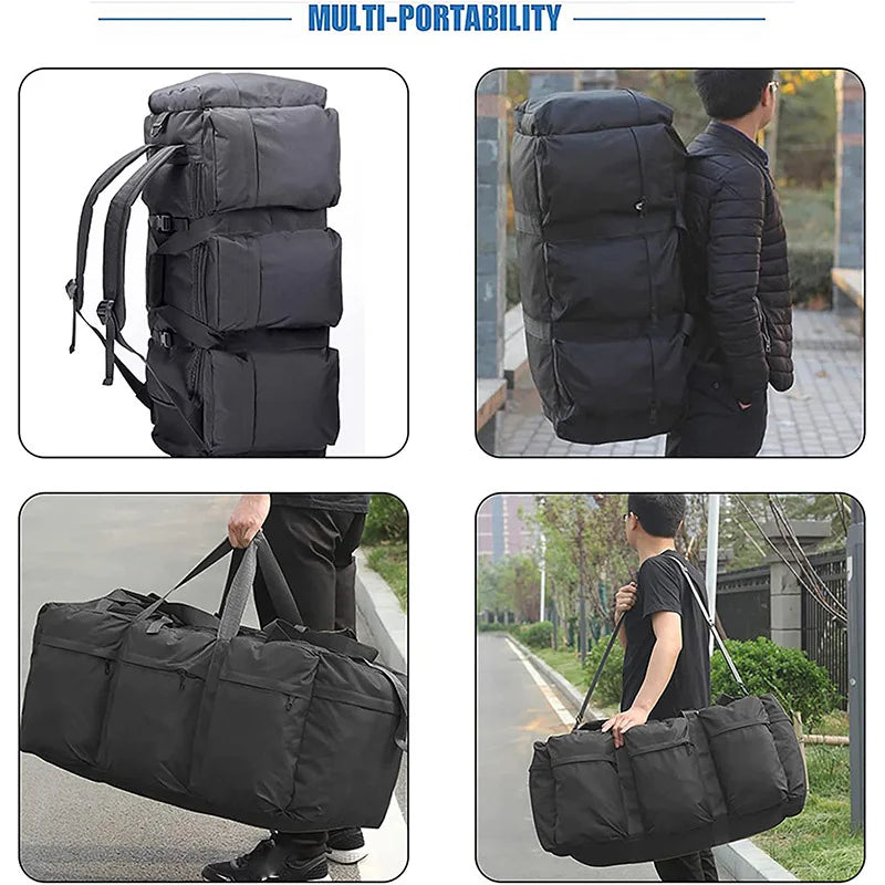 100L Tactical Backpack & Duffel Bag – Large Hiking Travel Bag