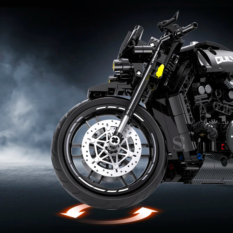 Dark Racing Motorcycle MOC Building Blocks Set – 500+ Pcs