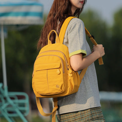 Women's Small Nylon Backpack – Multi-Pocket Travel Daypack