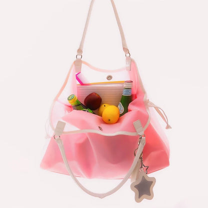 Large Capacity Jelly Tote Bag – Transparent PVC Shoulder Bag