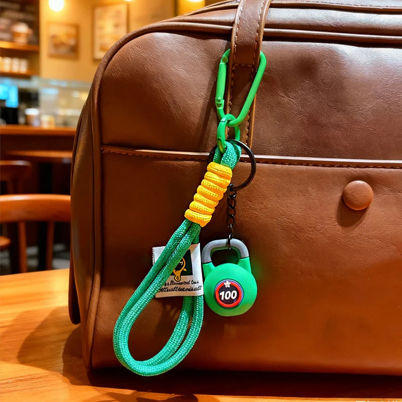 3D Kettlebell Keychain – Sport PVC Bag Charm & Key Ring