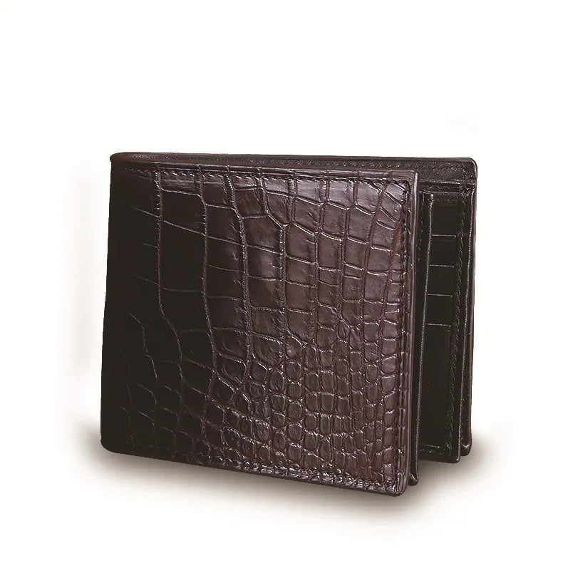 Real Crocodile Leather Bifold Wallet for Men – Luxury