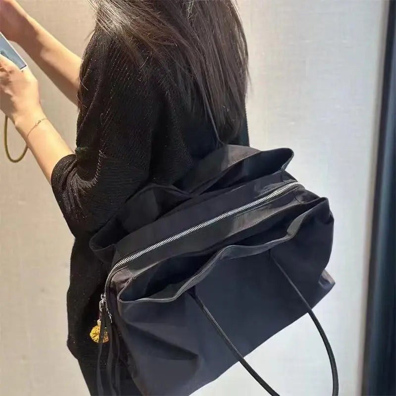 Women's Large Tote Bag Waterproof Nylon Multi-Layer Commuter
