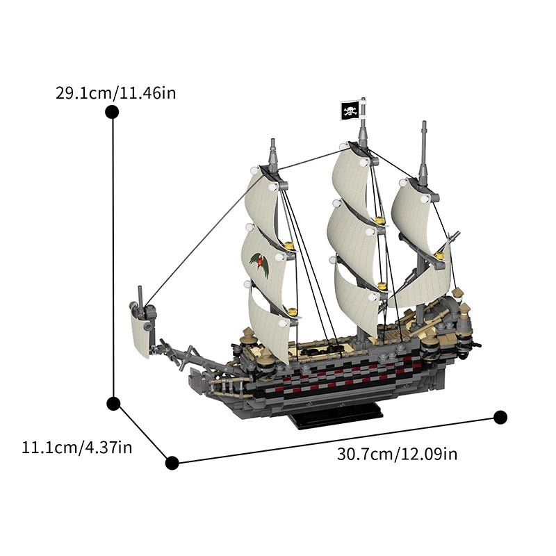 Ghost Mary Pirate Ship MOC Building Blocks Set – 1000 Pcs